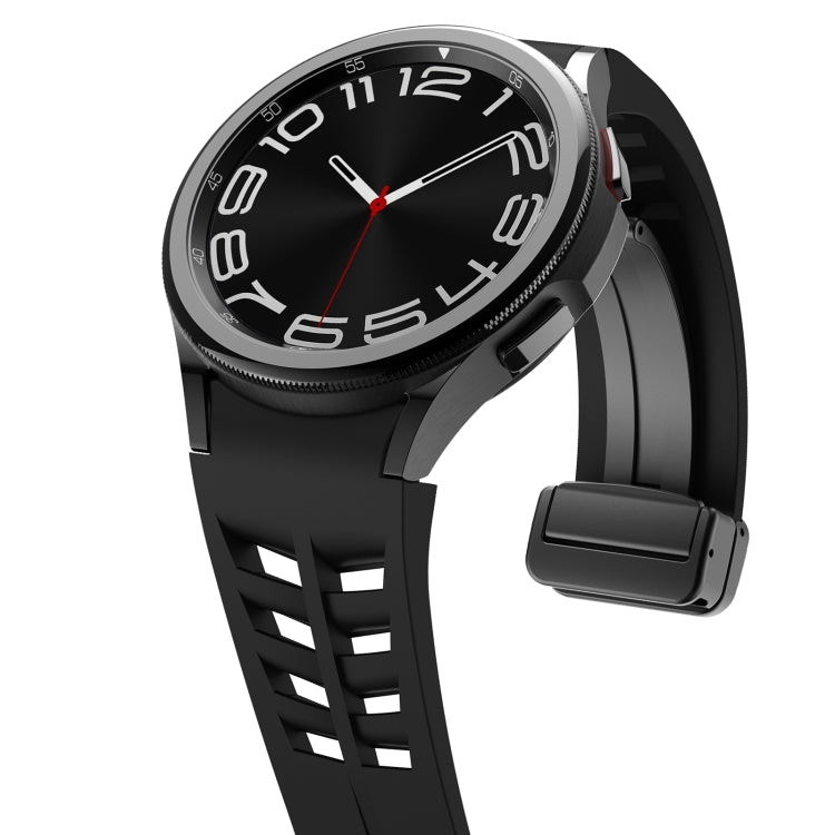 For Sansung Galaxy Watch 5 Pro Golf Edition Richard Magnetic Folding Black Buckle Silicone Watch Band