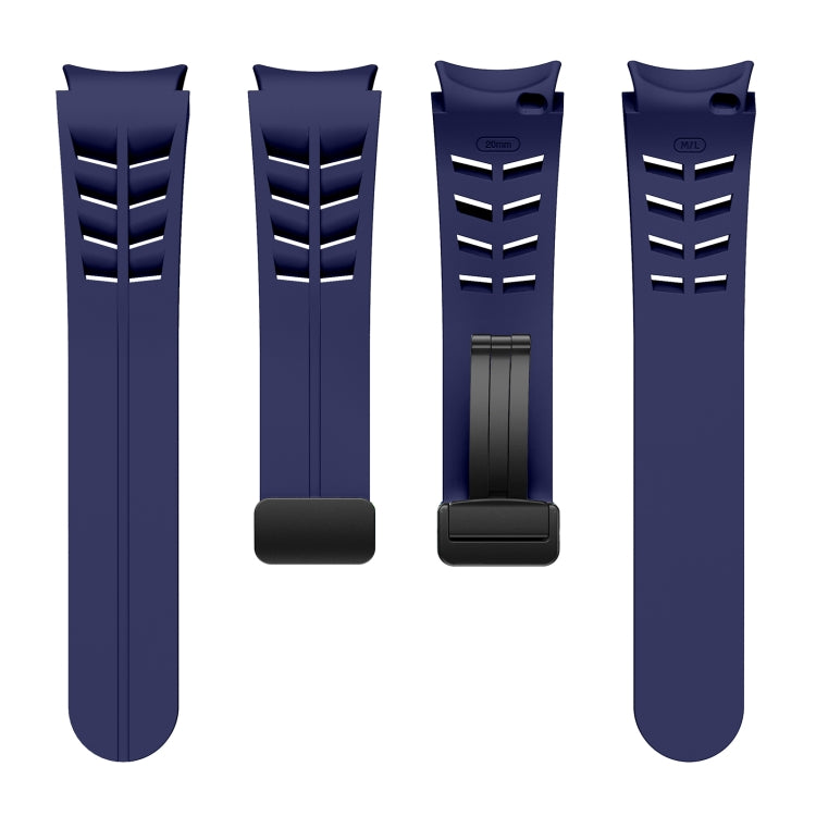 For Samsung Galaxy Watch 5 Golf Edition Richard Magnetic Folding Black Buckle Silicone Watch Band