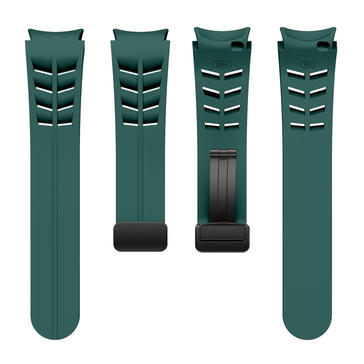 For Samsung Galaxy Watch 5 Golf Edition Richard Magnetic Folding Black Buckle Silicone Watch Band