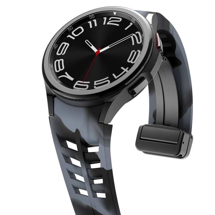 For Samsung Galaxy Watch 5 Golf Edition Richard Magnetic Folding Black Buckle Silicone Watch Band