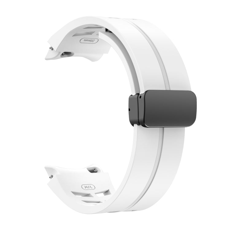 For Sansung Galaxy Watch 5 Pro 45mm Richard Magnetic Folding Black Buckle Silicone Watch Band
