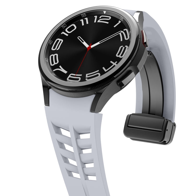For Sansung Galaxy Watch 5 Pro 45mm Richard Magnetic Folding Black Buckle Silicone Watch Band