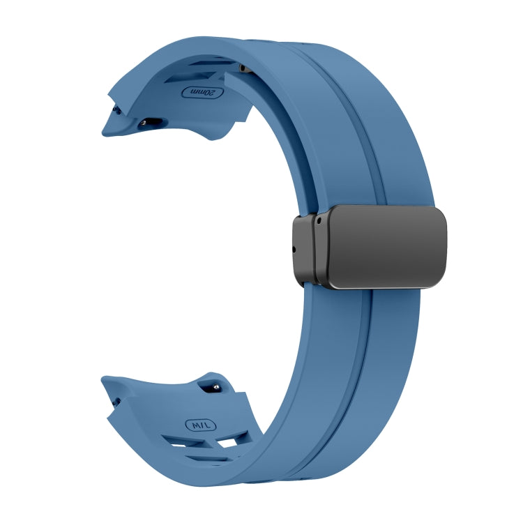 For Sansung Galaxy Watch 5 Pro 45mm Richard Magnetic Folding Black Buckle Silicone Watch Band