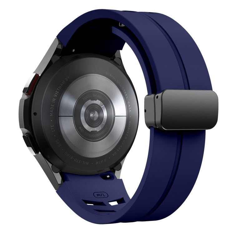 For Sansung Galaxy Watch 5 Pro 45mm Richard Magnetic Folding Black Buckle Silicone Watch Band