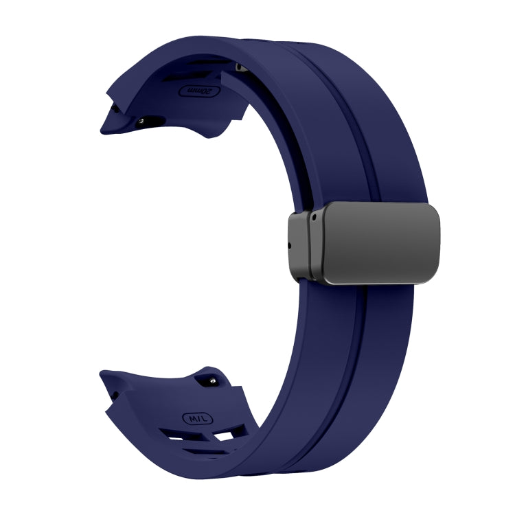 For Sansung Galaxy Watch 5 Pro 45mm Richard Magnetic Folding Black Buckle Silicone Watch Band