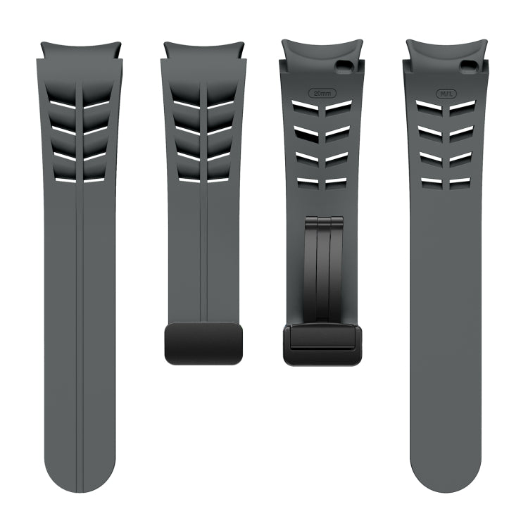 For Sansung Galaxy Watch 5 Pro 45mm Richard Magnetic Folding Black Buckle Silicone Watch Band