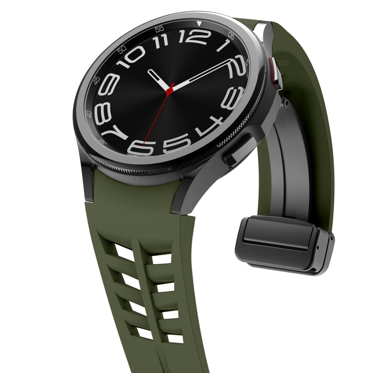 For Sansung Galaxy Watch 5 Pro 45mm Richard Magnetic Folding Black Buckle Silicone Watch Band