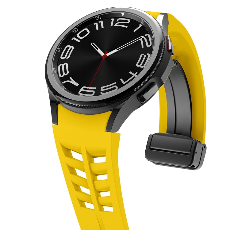For Sansung Galaxy Watch 5 Pro 45mm Richard Magnetic Folding Black Buckle Silicone Watch Band