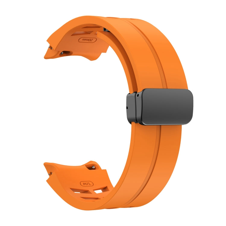 For Samsung Galaxy Watch 6 40 / 44mm Richard Magnetic Folding Black Buckle Silicone Watch Band