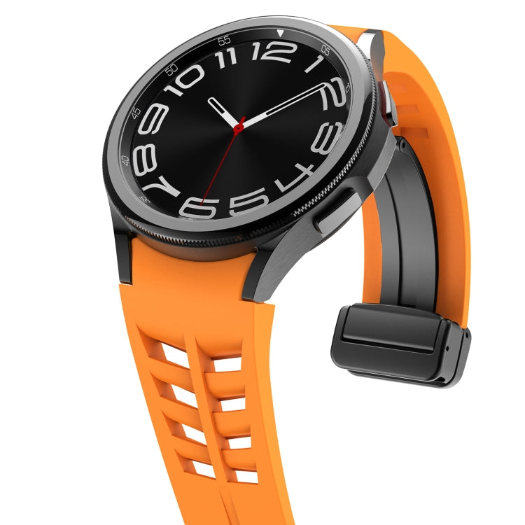 For Samsung Galaxy Watch 6 40 / 44mm Richard Magnetic Folding Black Buckle Silicone Watch Band