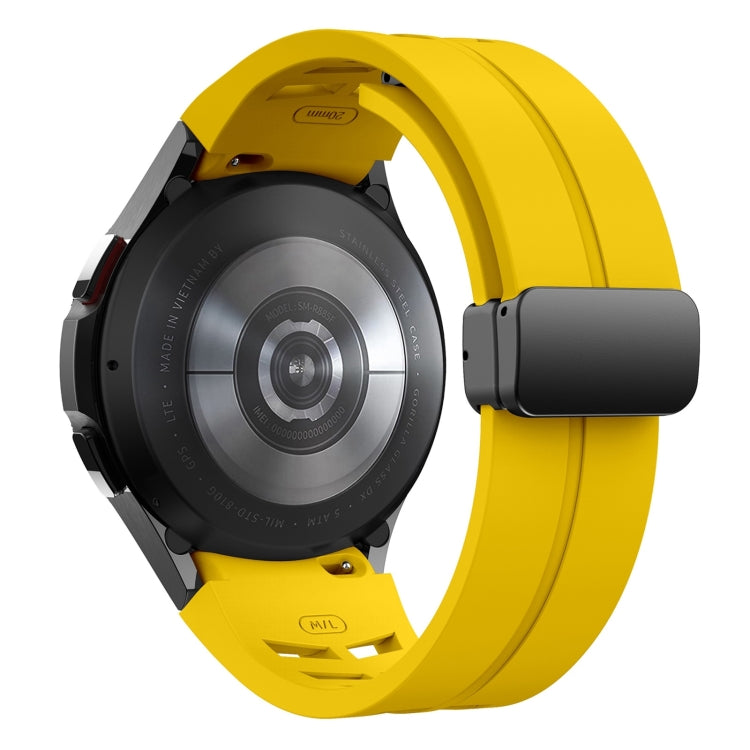 For Samsung Galaxy Watch 6 class 43 / 47mmic Richard Magnetic Folding Black Buckle Silicone Watch Band