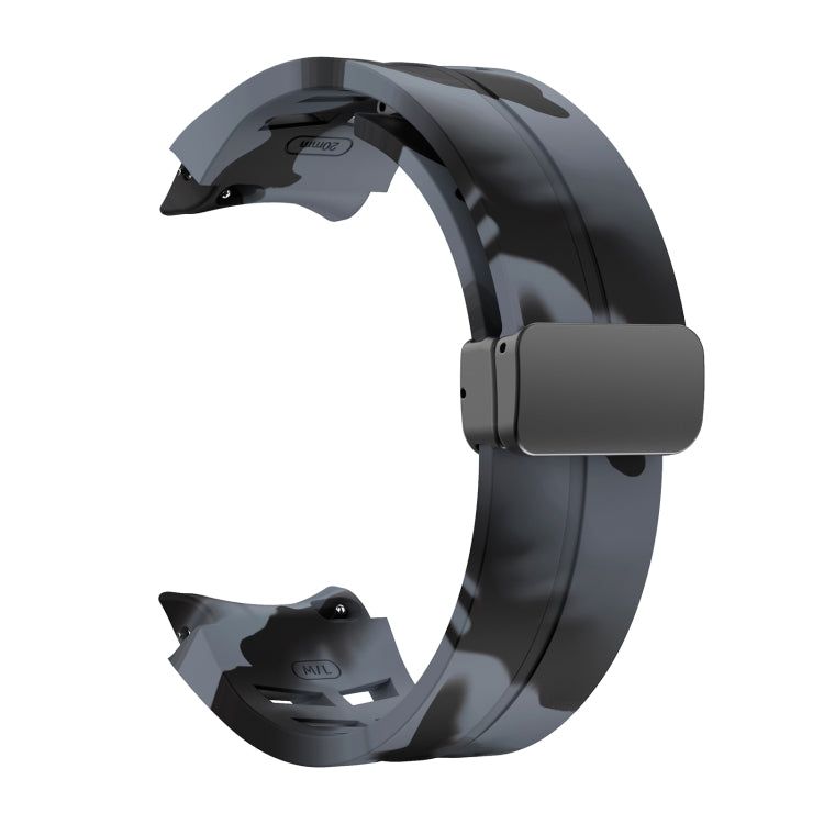 For Samsung Galaxy Watch 6 class 43 / 47mmic Richard Magnetic Folding Black Buckle Silicone Watch Band