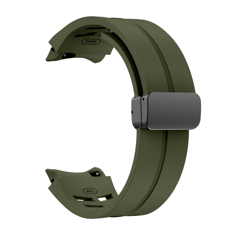 For Samsung Galaxy Watch 5 40 / 44mm Richard Magnetic Folding Black Buckle Silicone Watch Band