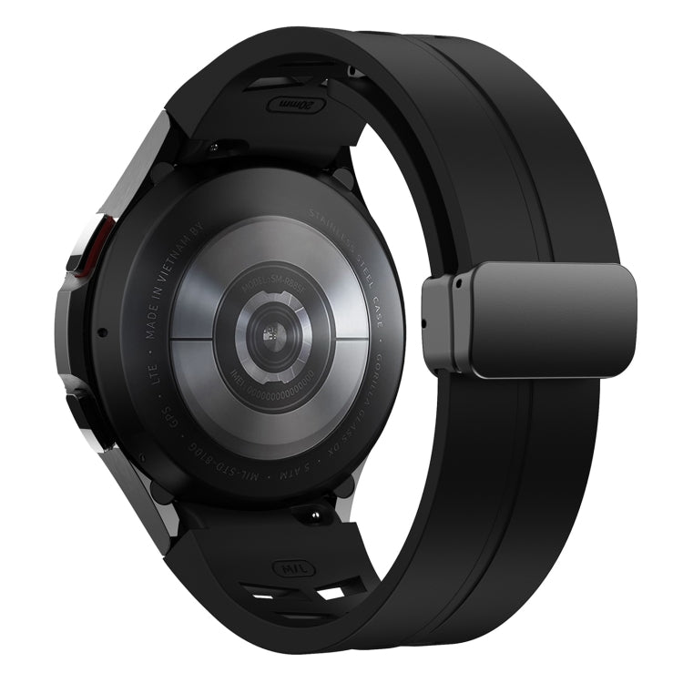 Fou Samsung Galaxy Watch 4 40 / 44mm Richard Magnetic Folding Black Buckle Silicone Watch Band