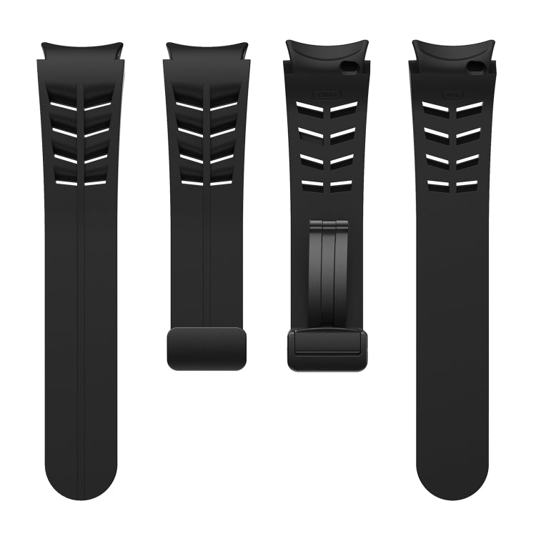 Fou Samsung Galaxy Watch 4 40 / 44mm Richard Magnetic Folding Black Buckle Silicone Watch Band