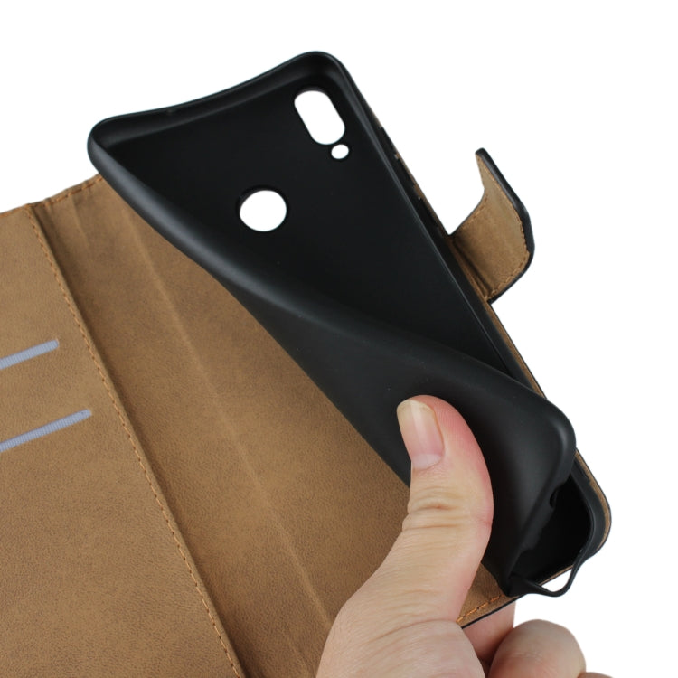 Leather Horizontal Flip Holster for Huawei Honor 8X /Honor View 10 Lite with Magnetic Clasp and Bracket and Card Slot and Wallet(Black)