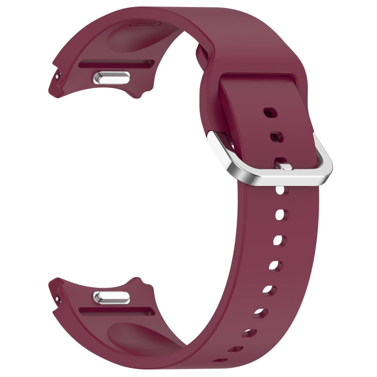 For Samsung Galaxy Watch 6 40mm Solid Color Silver Buckle Quick Release Silicone Watch Band