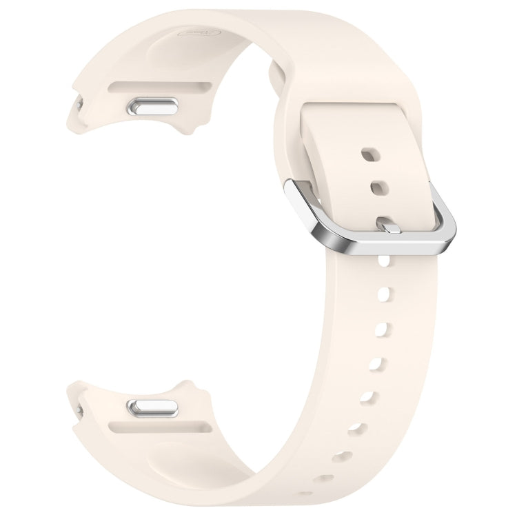 For Samsung Galaxy Watch 4 40mm Solid Color Silver Buckle Quick Release Silicone Watch Band