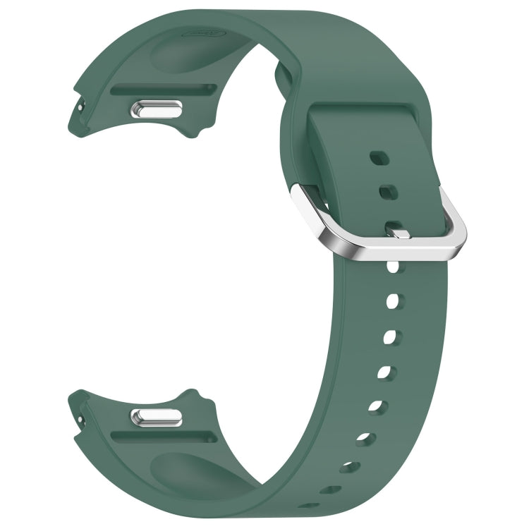 For Samsung Galaxy Watch FE 40mm Solid Color Silver Buckle Quick Release Silicone Watch Band