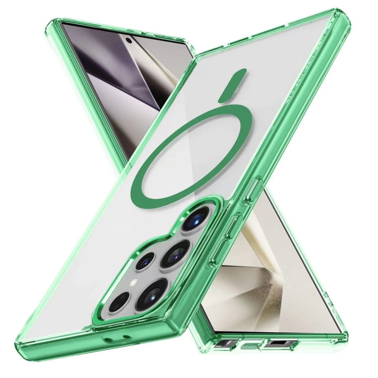 For Samsung Galaxy S24 Ultra 5G Ice Color Magnetic Series TPU Hybrid Acrylic Magsafe Phone Case