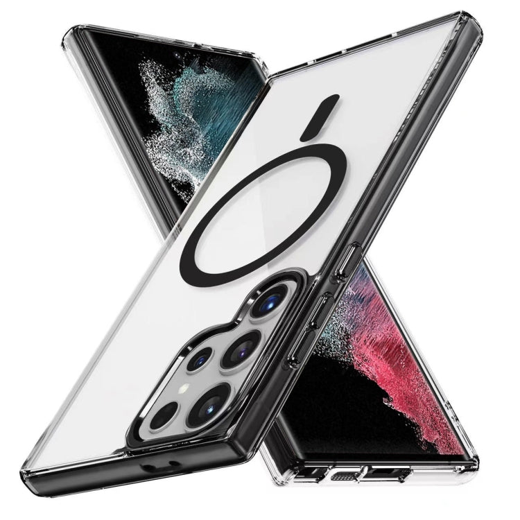 For Samsung Galaxy S22 Ultra 5G Ice Color Magnetic Series TPU Hybrid Acrylic Magsafe Phone Case