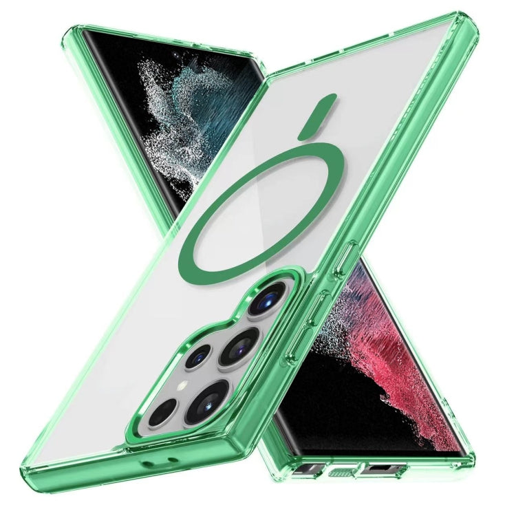 For Samsung Galaxy S22 Ultra 5G Ice Color Magnetic Series TPU Hybrid Acrylic Magsafe Phone Case