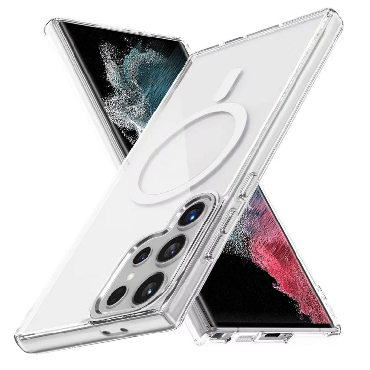 For Samsung Galaxy S22 Ultra 5G Ice Color Magnetic Series TPU Hybrid Acrylic Magsafe Phone Case