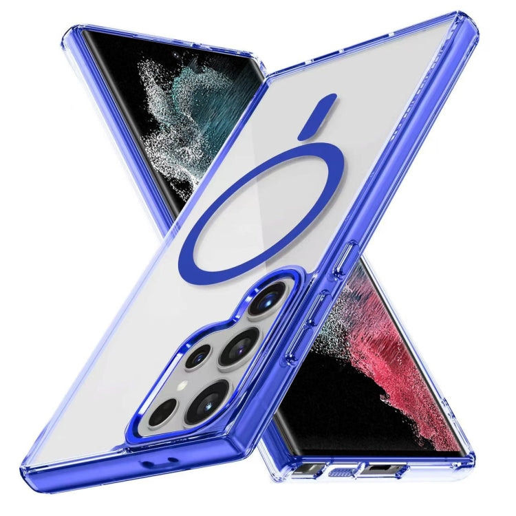 For Samsung Galaxy S22 Ultra 5G Ice Color Magnetic Series TPU Hybrid Acrylic Magsafe Phone Case