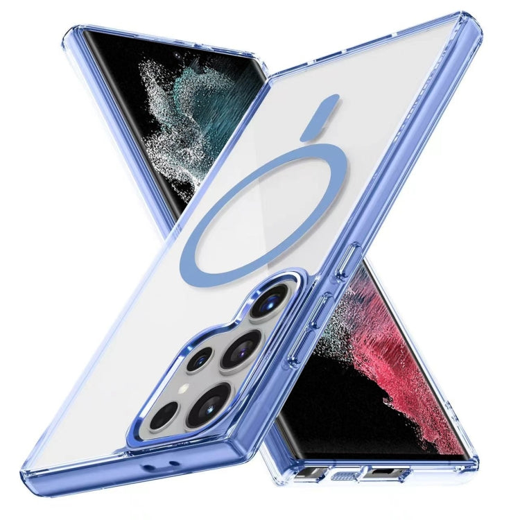 For Samsung Galaxy S22 Ultra 5G Ice Color Magnetic Series TPU Hybrid Acrylic Magsafe Phone Case