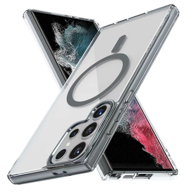 For Samsung Galaxy S22 Ultra 5G Ice Color Magnetic Series TPU Hybrid Acrylic Magsafe Phone Case