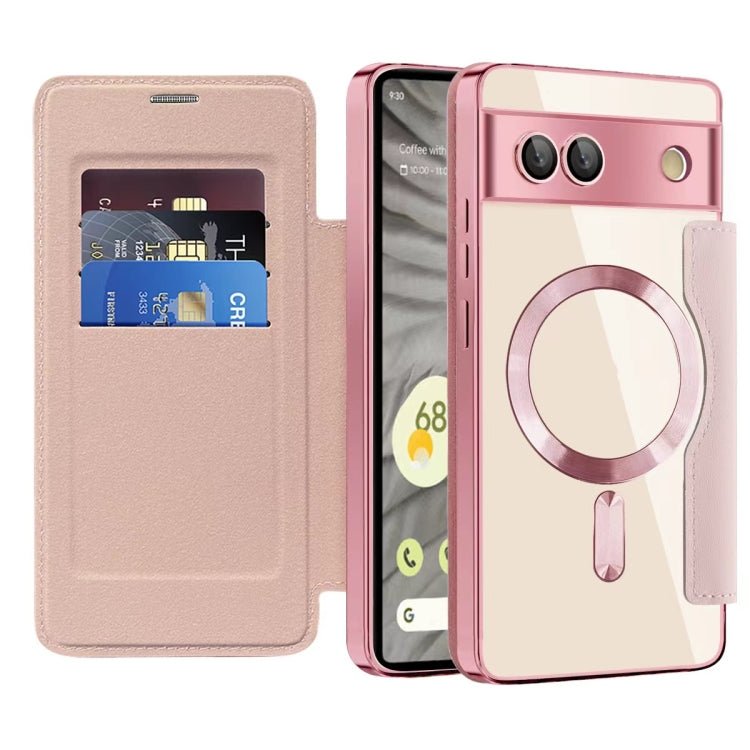 For Google  Pixel 8a Shield Magsafe RFID Anti-theft Rhombus Leather Phone Case