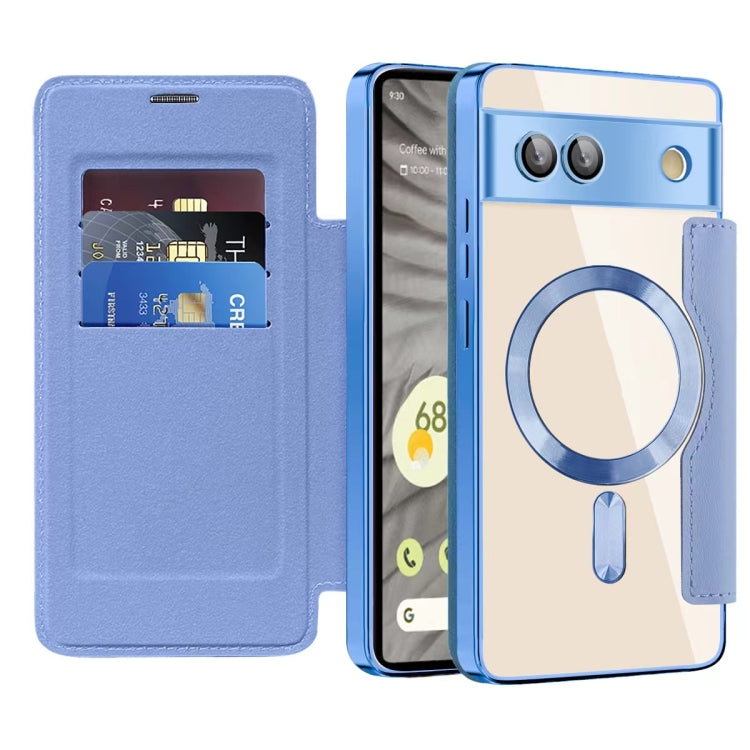 For Google  Pixel 8a Shield Magsafe RFID Anti-theft Rhombus Leather Phone Case