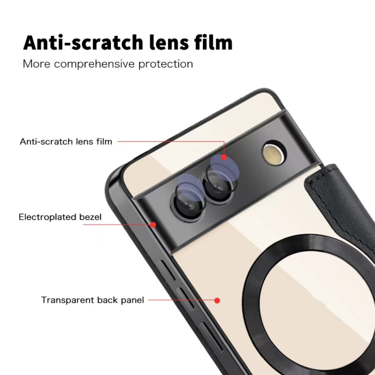 For Google  Pixel 8a Shield Magsafe RFID Anti-theft Rhombus Leather Phone Case