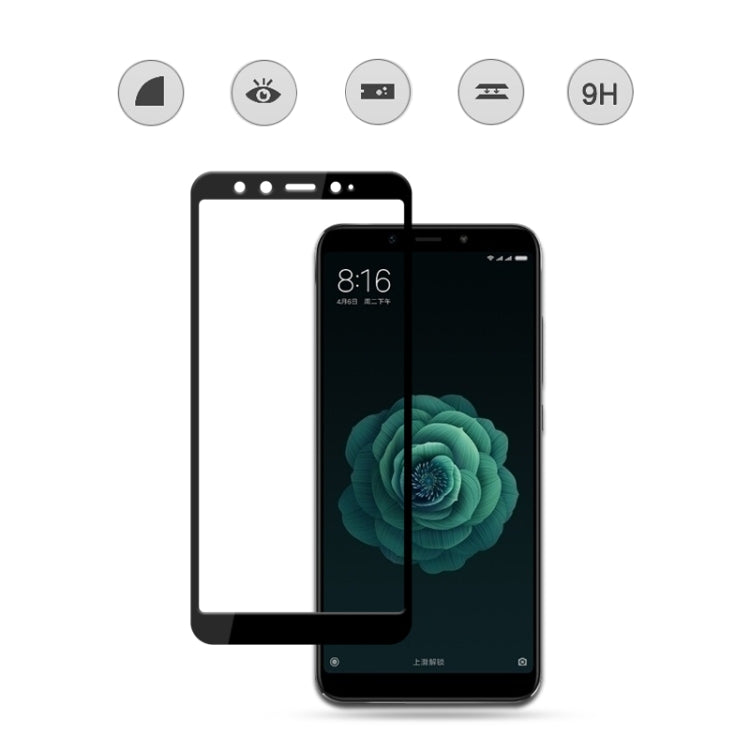 mocolo 0.33mm 9H 2.5D Full Glue Tempered Glass Film for Xiaomi 6X / A2(Black)