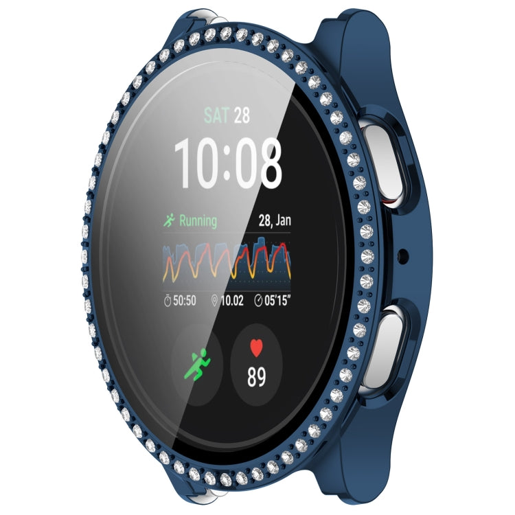 For Samsung Galaxy Watch 7 40mm Single Row Diamond PC + Tempered Film Integrated Watch Protective Case