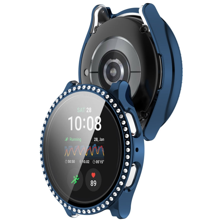 For Samsung Galaxy Watch 7 40mm Single Row Diamond PC + Tempered Film Integrated Watch Protective Case