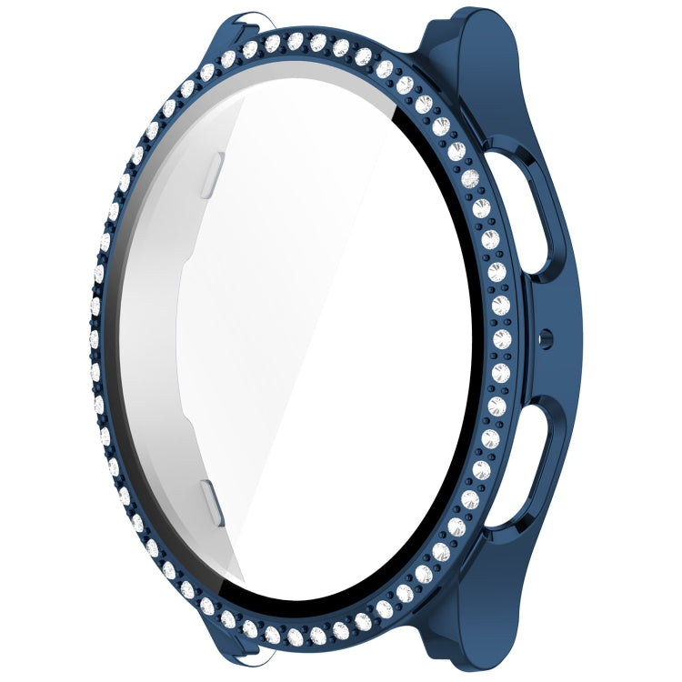 For Samsung Galaxy Watch 7 40mm Single Row Diamond PC + Tempered Film Integrated Watch Protective Case