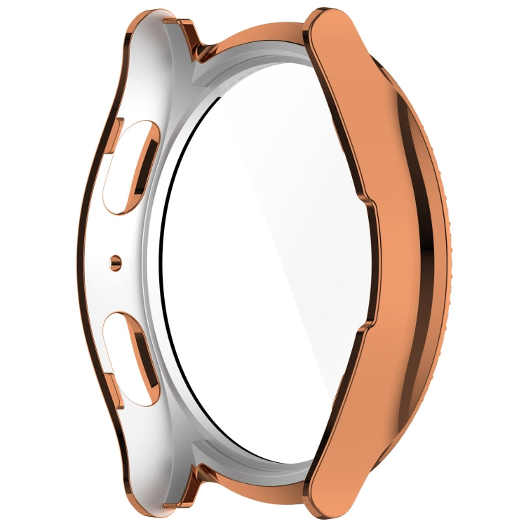 For Samsung Galaxy Watch 7 40mm Single Row Diamond PC + Tempered Film Integrated Watch Protective Case