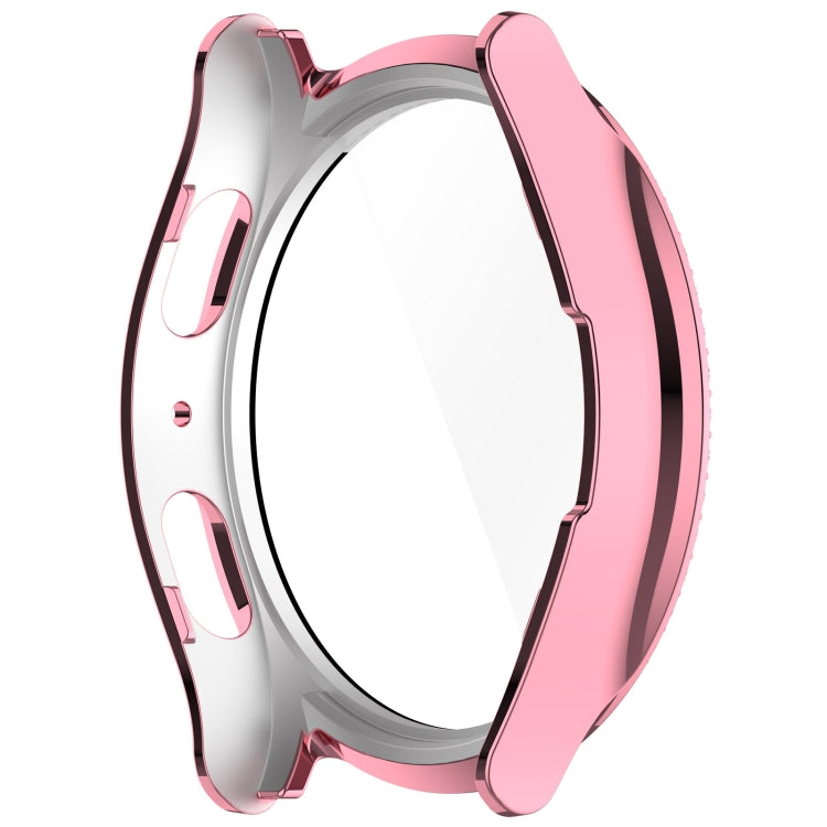 For Samsung Galaxy Watch 7 40mm Single Row Diamond PC + Tempered Film Integrated Watch Protective Case