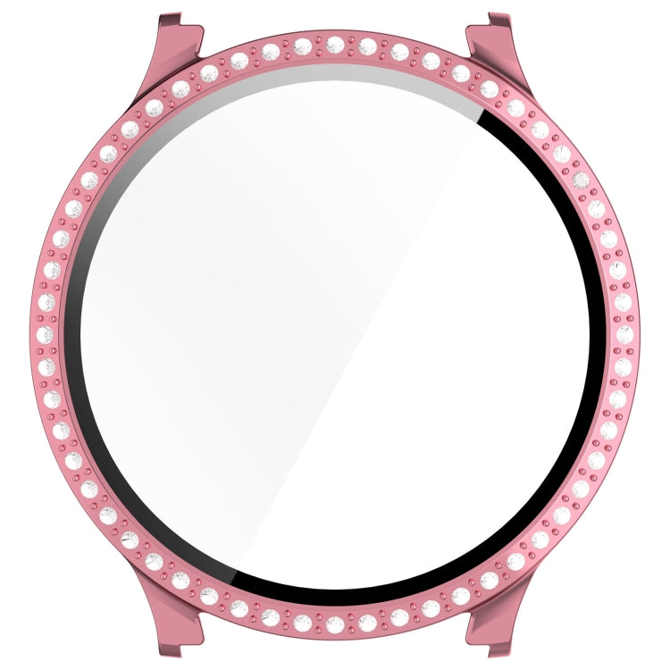 For Samsung Galaxy Watch 7 40mm Single Row Diamond PC + Tempered Film Integrated Watch Protective Case