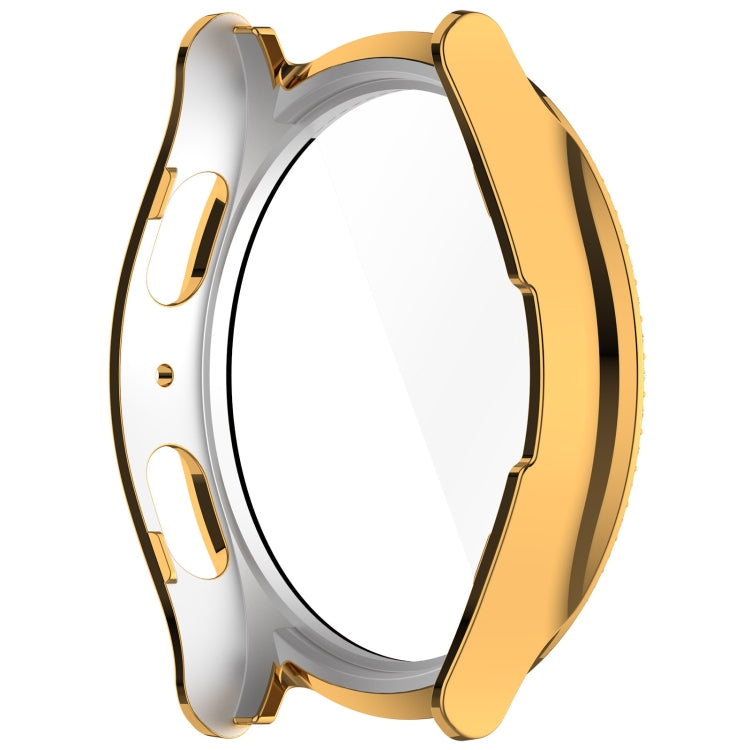 For Samsung Galaxy Watch 7 44mm Single Row Diamond PC + Tempered Film Integrated Watch Protective Case