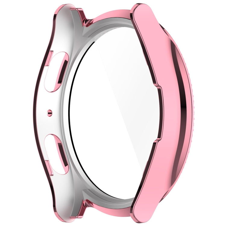 For Samsung Galaxy Watch 7 44mm Single Row Diamond PC + Tempered Film Integrated Watch Protective Case