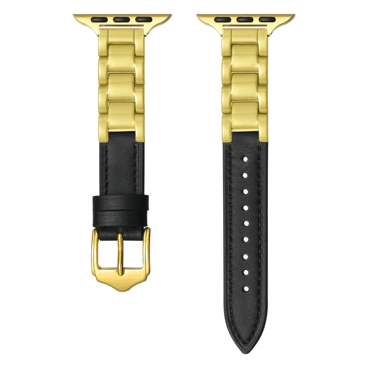 For Apple Watch Series 8 45mm Ceramic Color Buckle Contrast Leather Watch Band