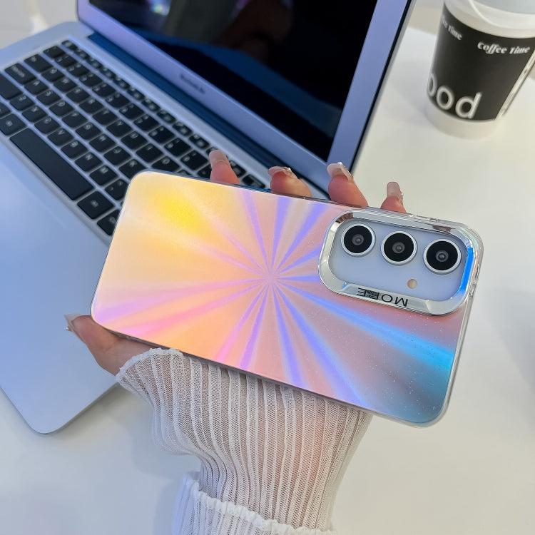 For Samsung Galaxy A55 5G Electroplating Laser Texture TPU Phone Case