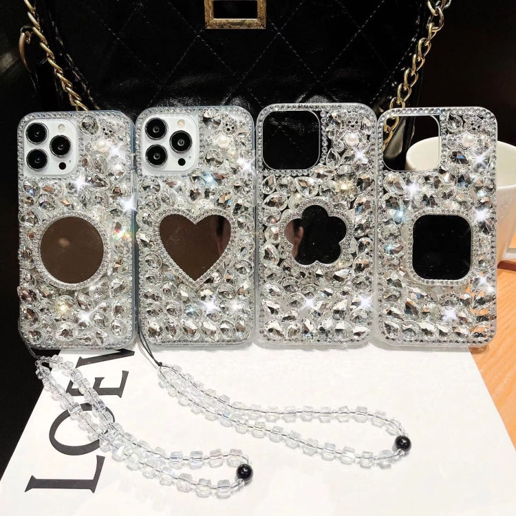 For iPhone XR Mirror Handmade Bling Rhinestone PC Phone Case