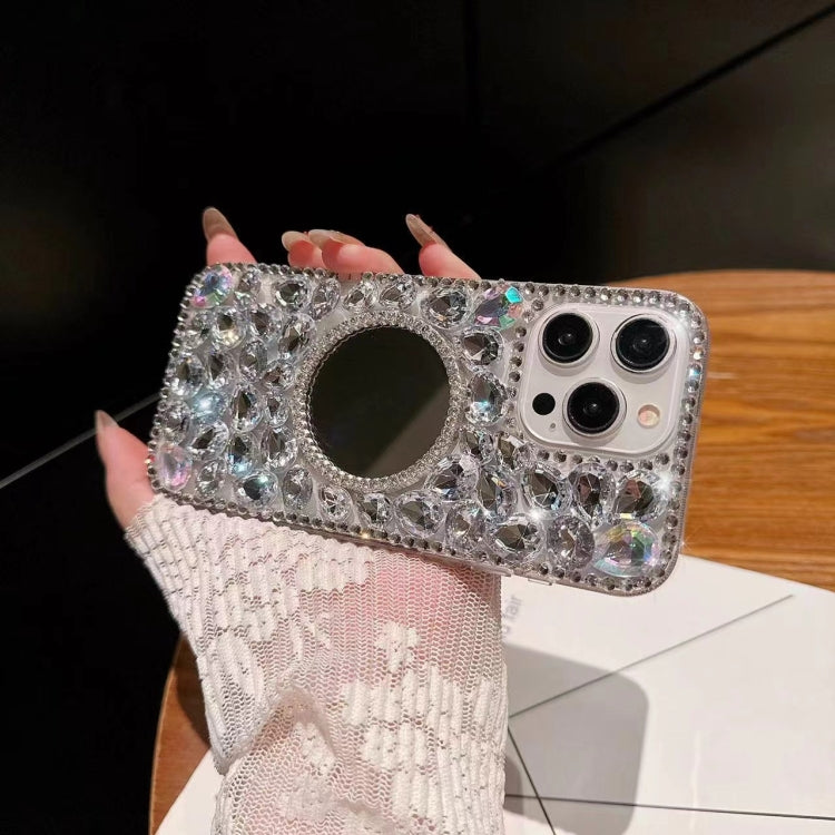 For iPhone XR Mirror Handmade Bling Rhinestone PC Phone Case