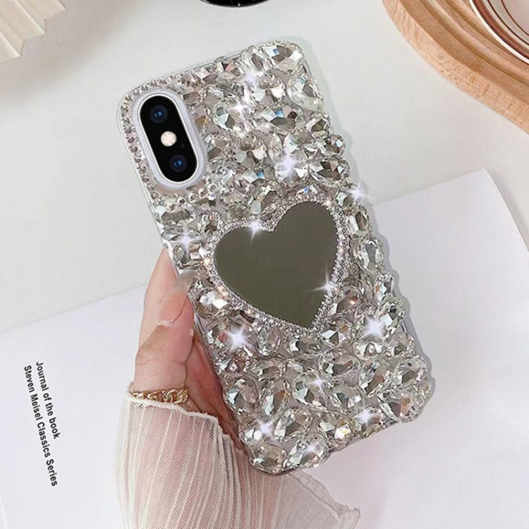 For iPhone X / XS Mirror Handmade Bling Rhinestone PC Phone Case