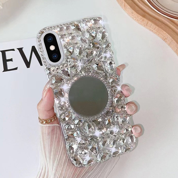 For iPhone X / XS Mirror Handmade Bling Rhinestone PC Phone Case