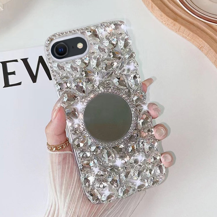 For iPhone SE 2022 / 7 / 8 Mirror Handmade Bling Rhinestone PC Phone Case