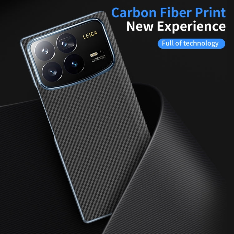 For Xiaomi MIX Fold 4 Electroplated Carbon Fiber Pattern Folding Phone Case with Hinge